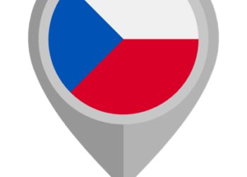 Czech republic flag witte balk