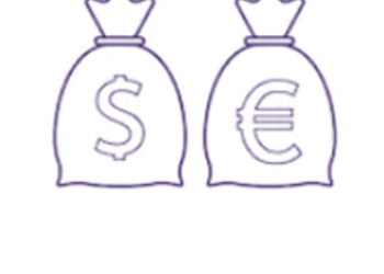 Dollar Euro witte balk