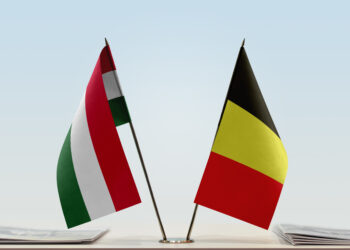 Flags Belgium and Hungary